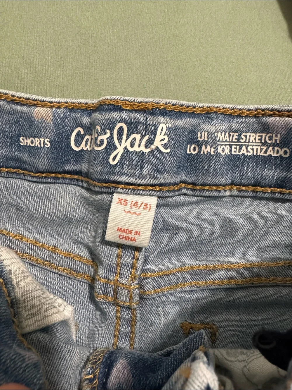 3 Cat & Jack Girls' Denim Cutoff Shorts - Light Blue / Medium Blue / Dark Blue